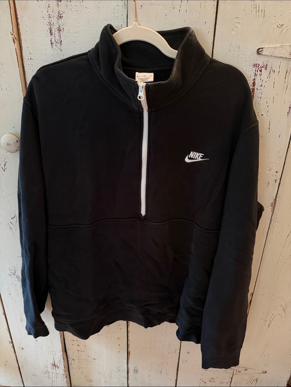 Nike Men’s Black Quarter-Zip Sweatshirt with White Logo